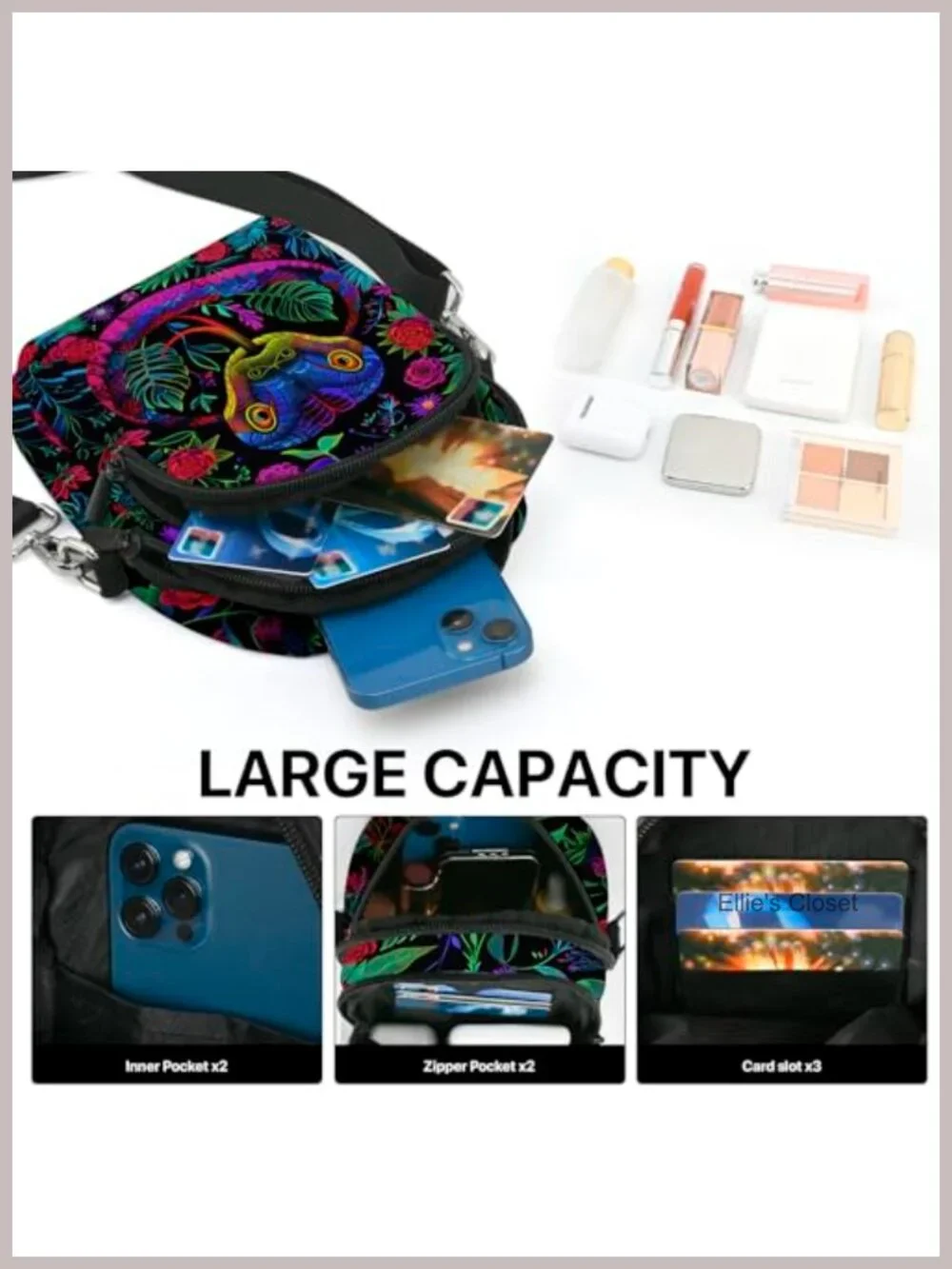 Waterproof Small Crossbody Bag for Women Adjustable Strap with Card Slots